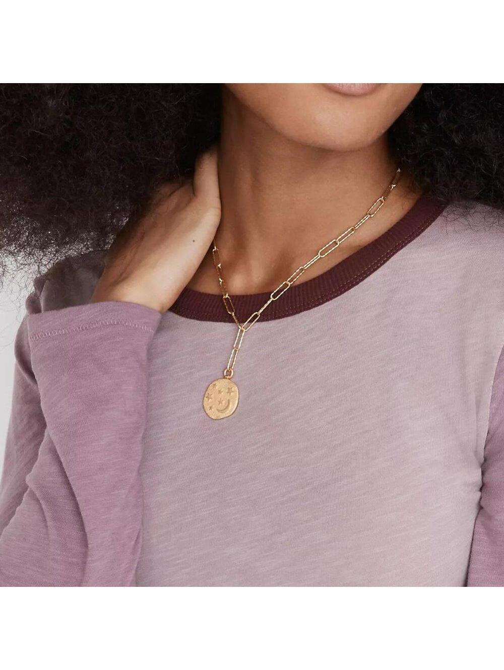 Madewell Shimmer Disc Pendant Necklace - Picture 6 of 9